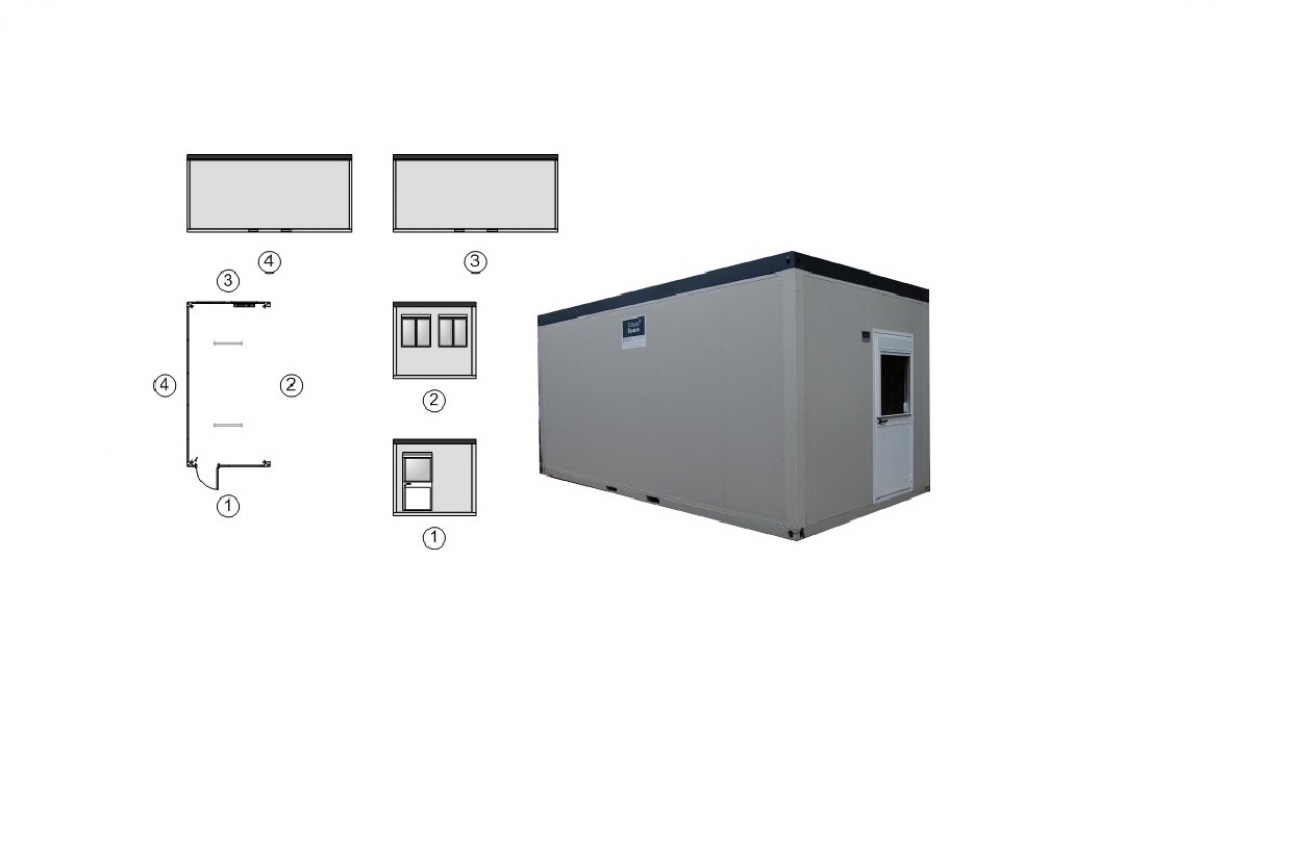 Unit 6x3m. halfopen TS-150